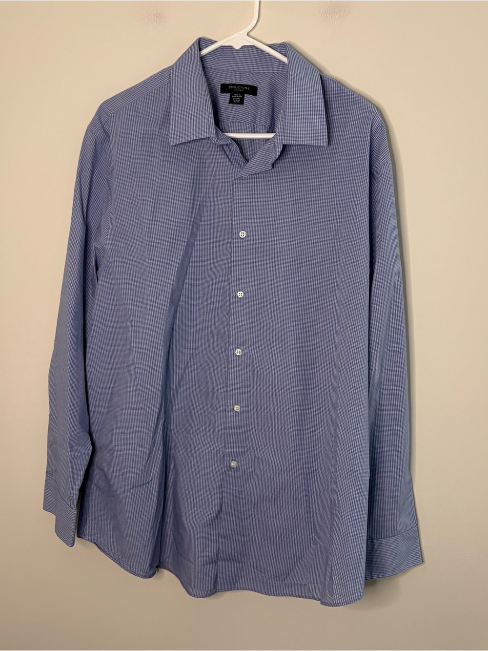 Structure Blue Dress Shirt Long-Sleeved Mens 2XL work top business casual